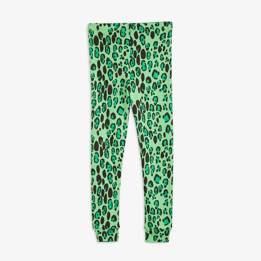 Leopard Leggings (Green) by Mini Rodini