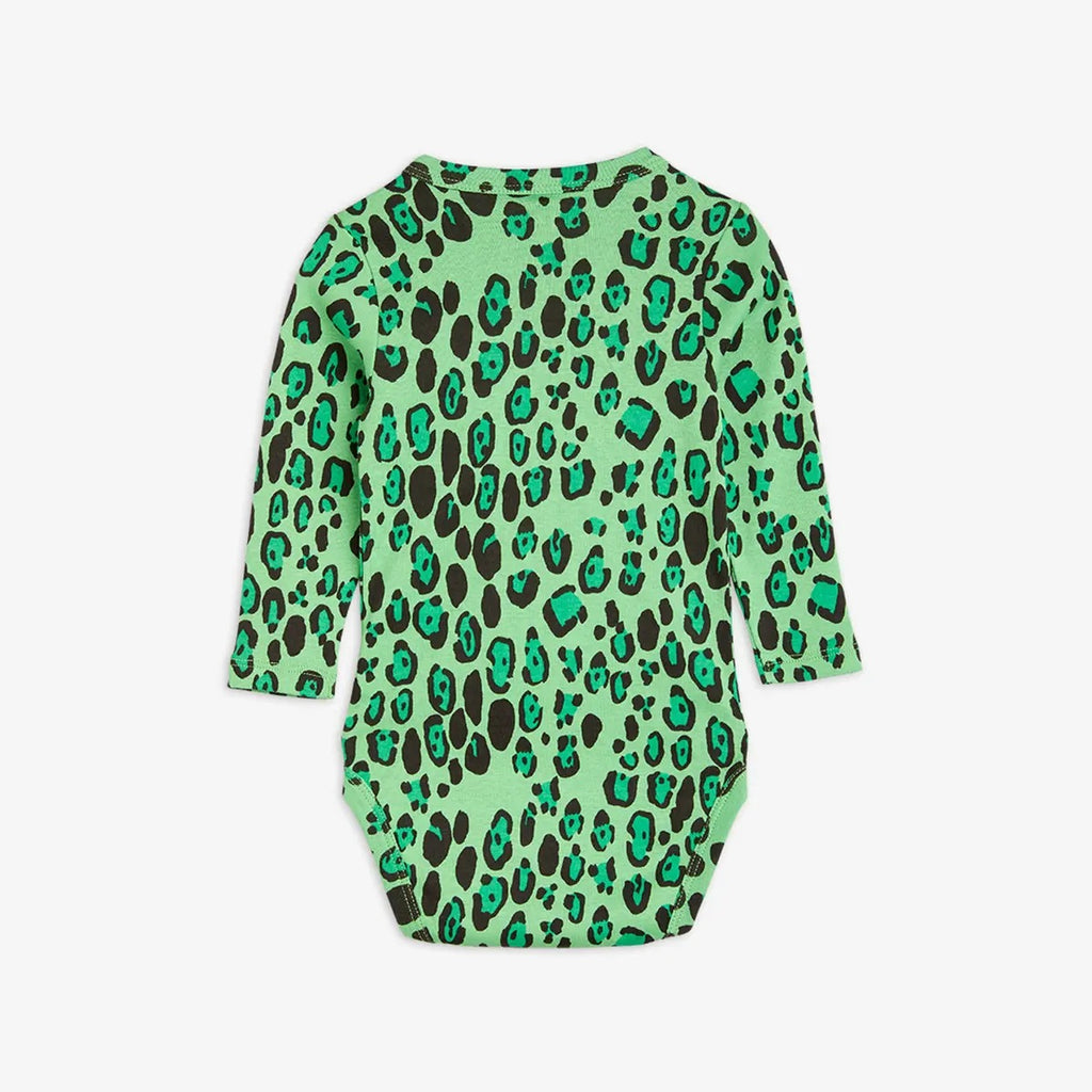 Leopard Long Sleeve Body (Green) by Mini Rodini