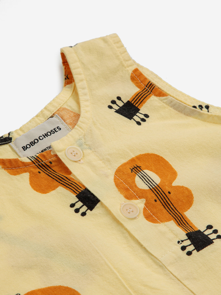 Acoustic Guitar Woven Playsuit (Baby) by Bobo Choses