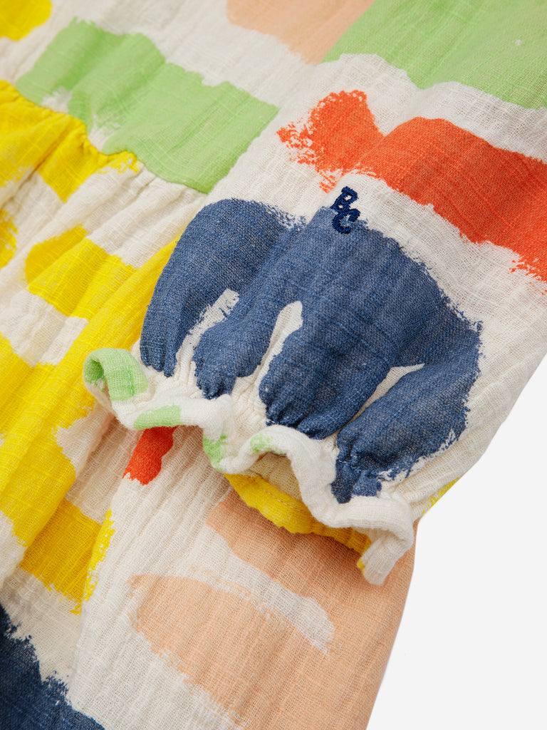 Carnival Puffed Sleeve Woven Dress (Kids) by Bobo Choses