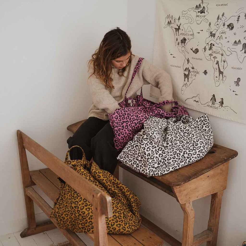 Elisa Leopard Tote Bag (Strawberry) by Rose in April