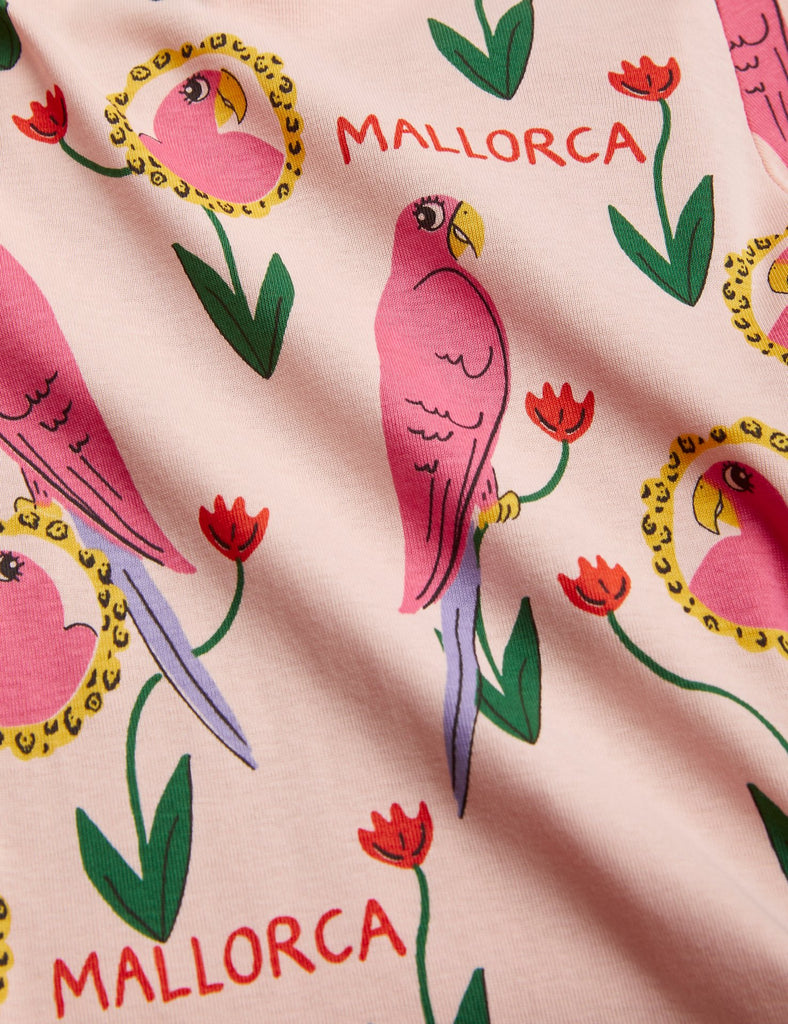 Parrots Ballet Tee (Pink) by Mini Rodini