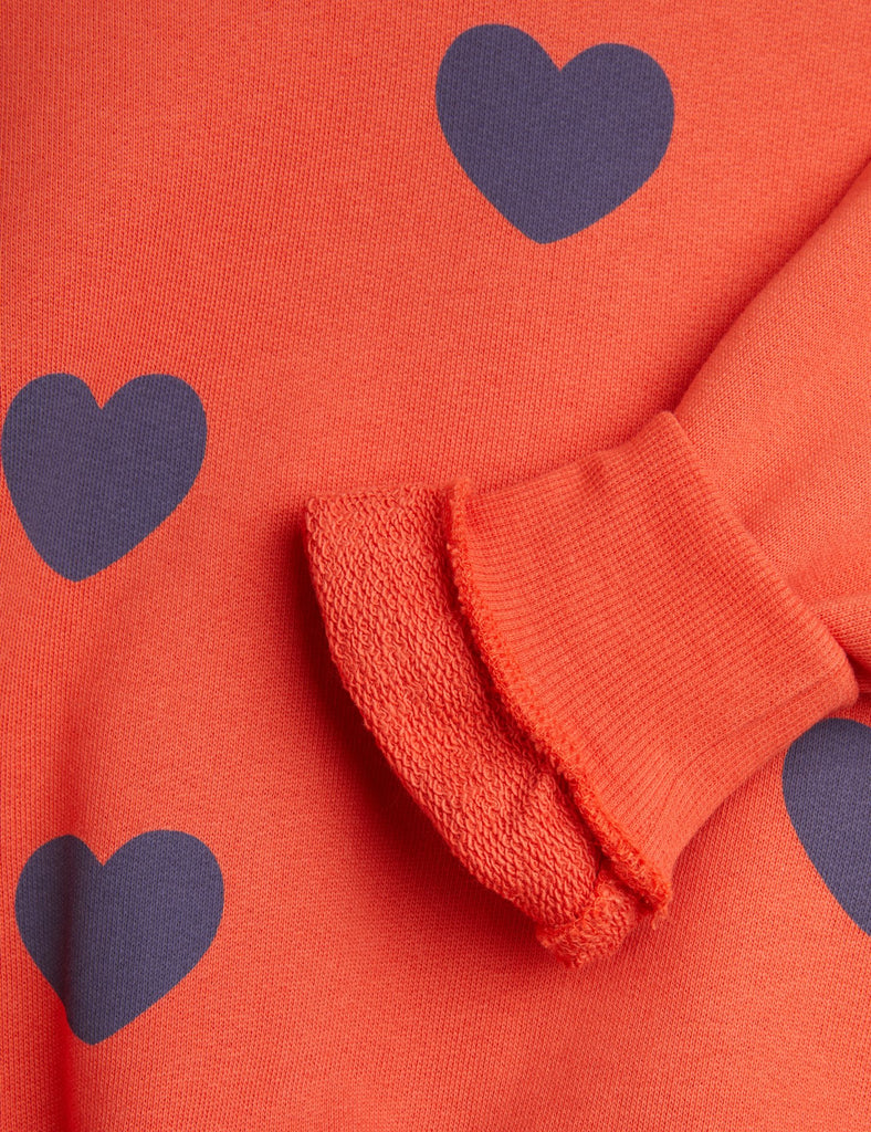 Hearts Sweatshirt (Red) by Mini Rodini