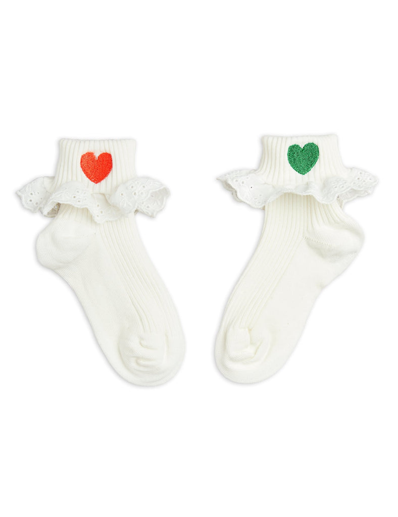 Hearts Lace Socks by Mini Rodini