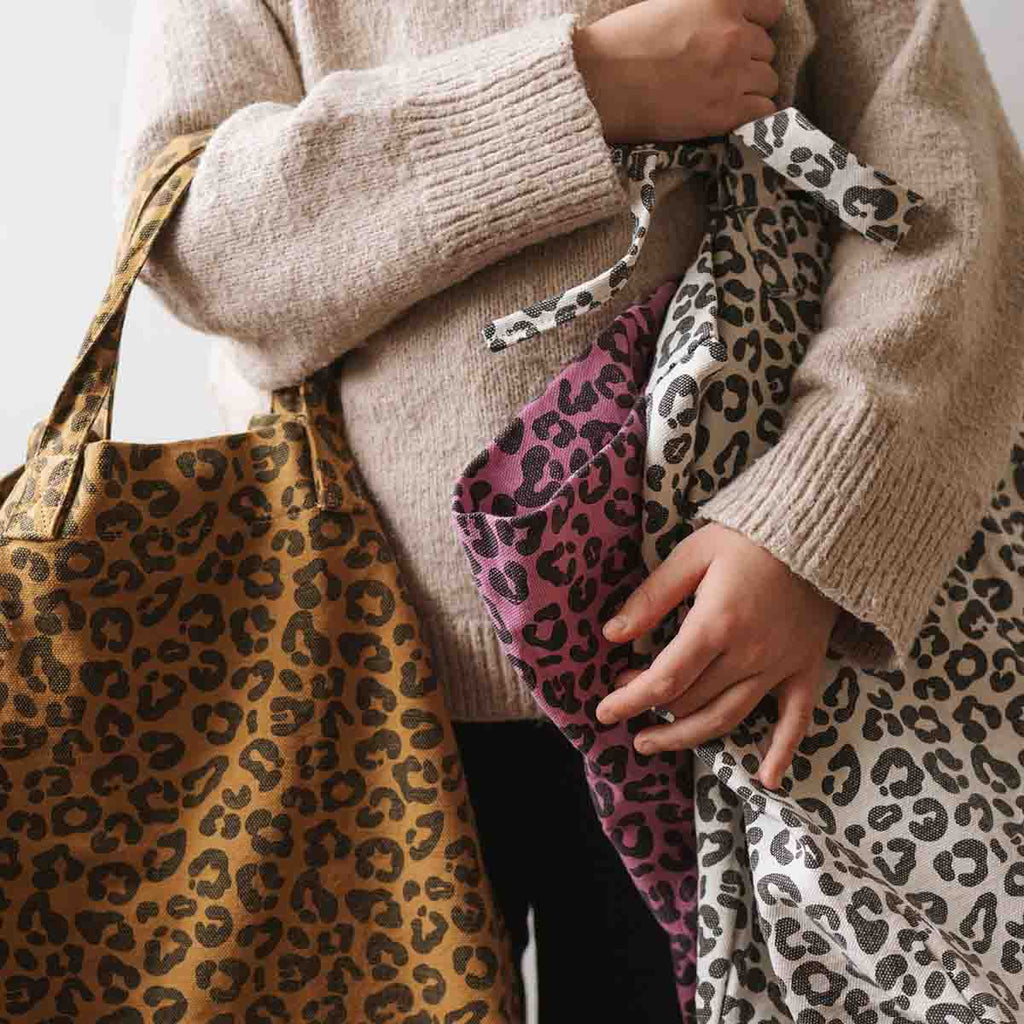 Elisa Leopard Tote Bag (Caramel) by Rose in April