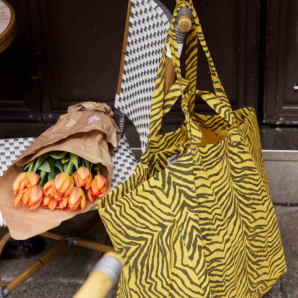 Elisa Zebra Tote Bag (Mustard) by Rose in April