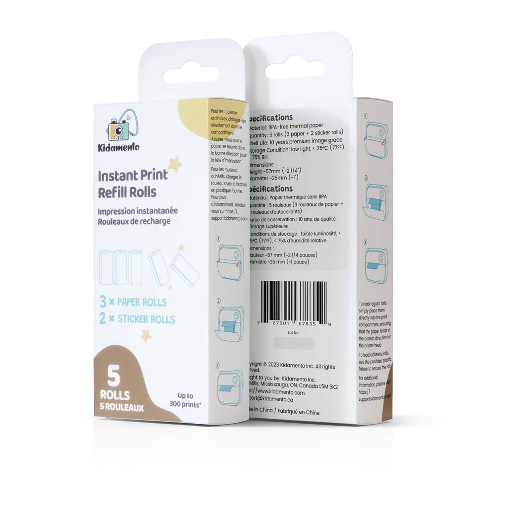 Instant Print Paper BPA-free Refill Set - Model P by Kidamento