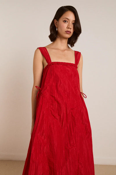 Elina Midi Dress (Red Tafetta) | The Yo Store | Portland, OR