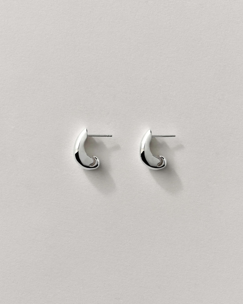 Silver Heart Drop Earrings by Annika Inez
