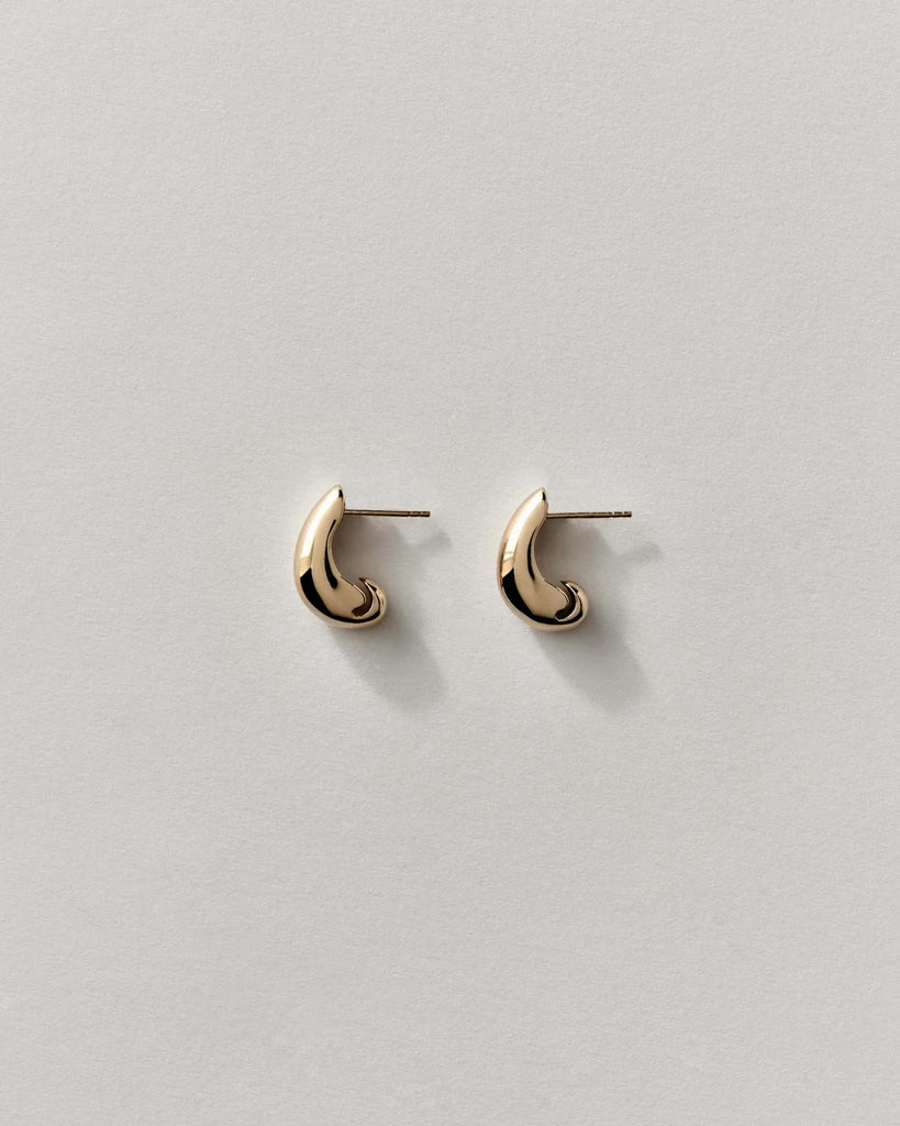 Gold Heart Drop Earrings by Annika Inez
