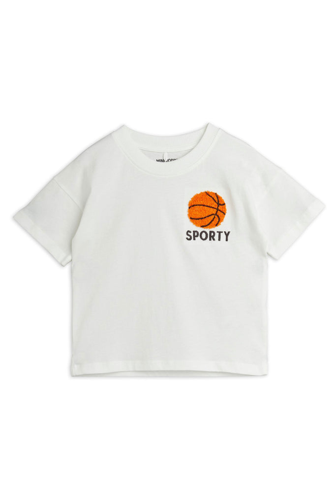 Basketball Chenille Embroidered Tee by Mini Rodini
