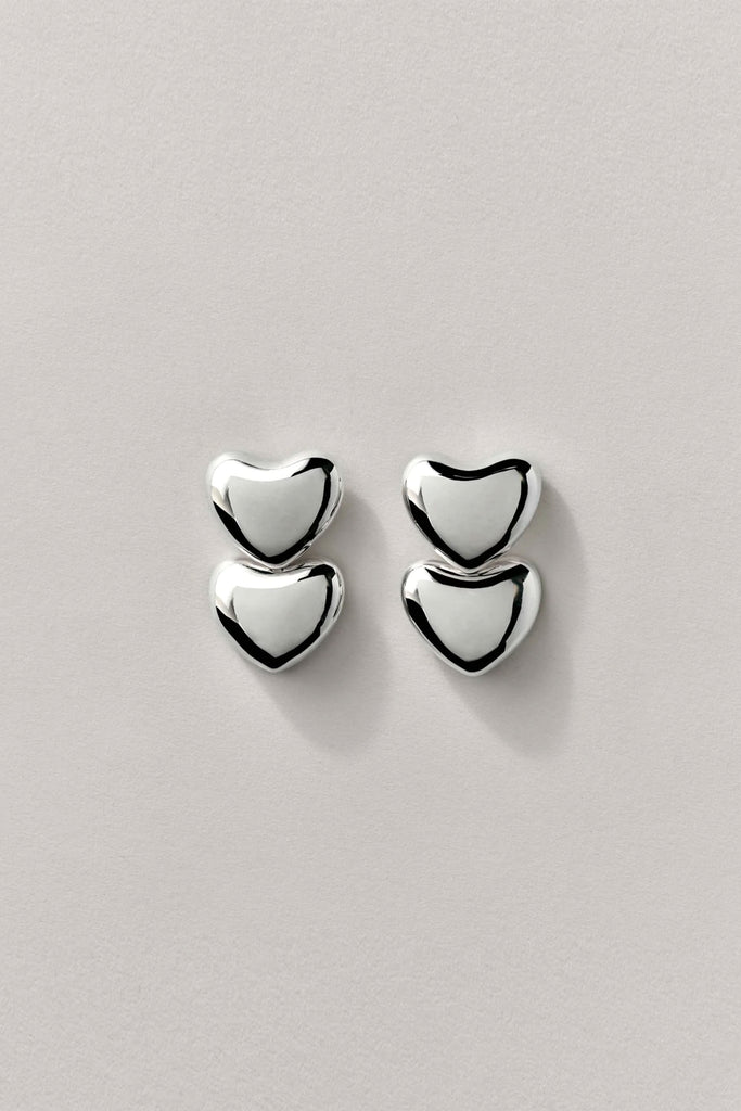 Silver Dual Voluptuous Earrings by Annika Inez