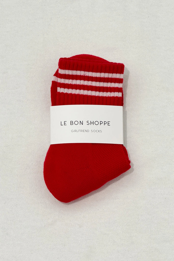 Girlfriend Socks (Scarlet) by Le Bon Shoppe