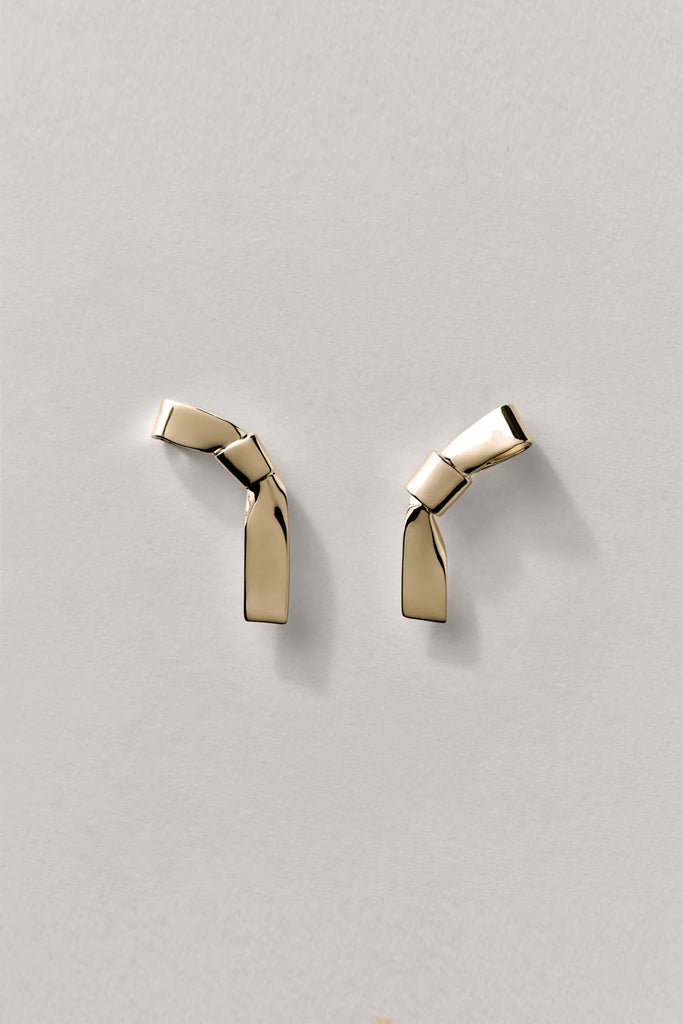 Small Gold Cravat Earrings by Annika Inez