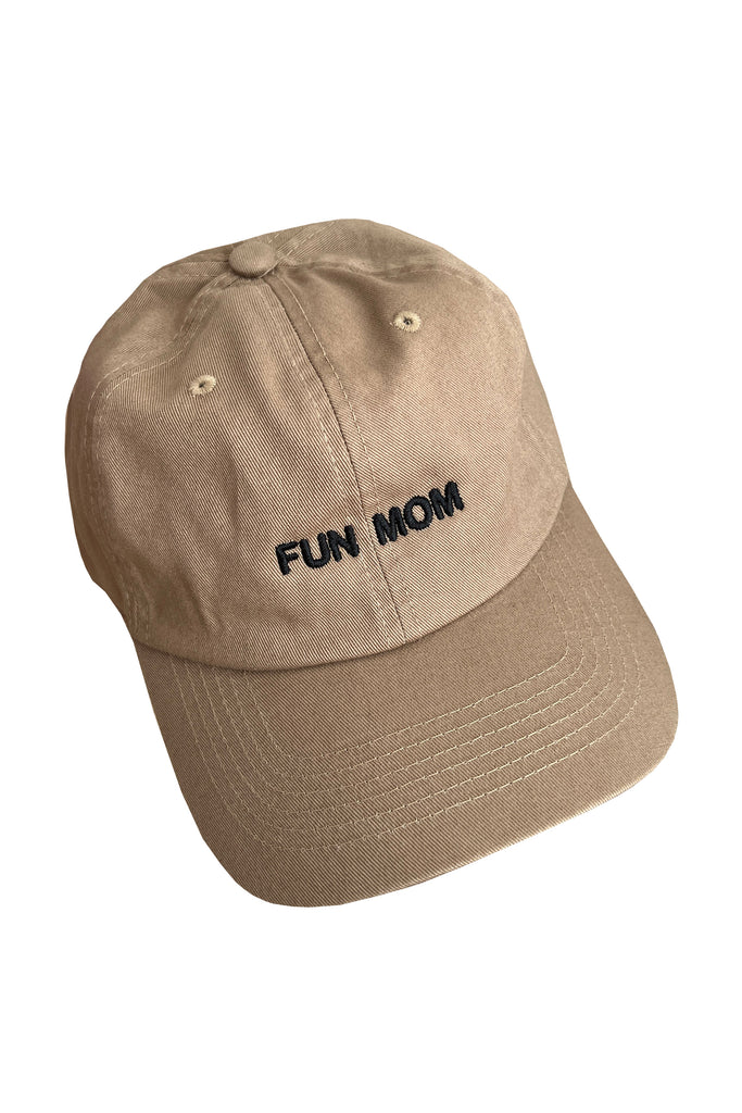Fun Mom Cap (Black on Khaki) by Intentionally Blank