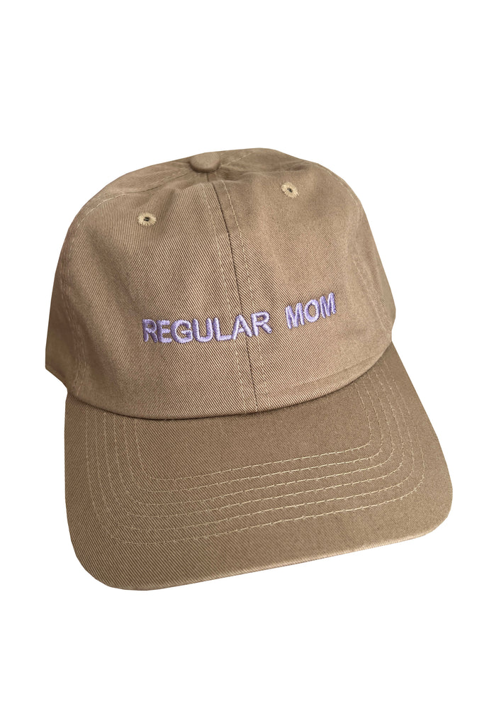 Regular Mom Cap (Purple on Khaki) by Intentionally Blank