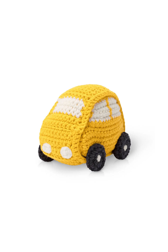Crocheted Toy Car (Yellow) by Just Dutch