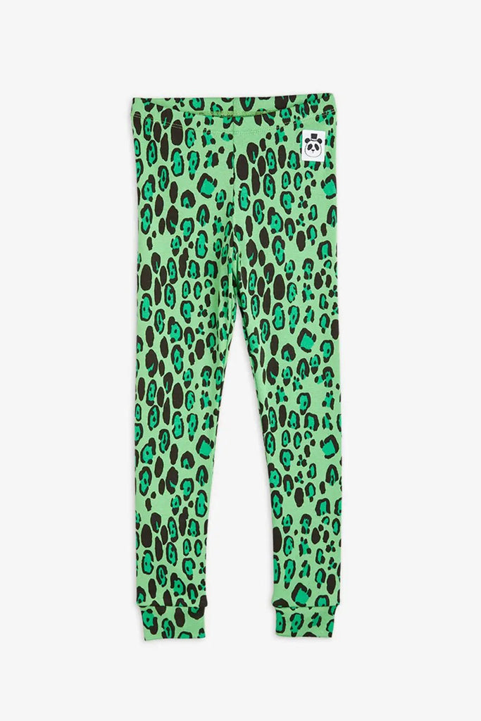 Leopard Leggings (Green) by Mini Rodini