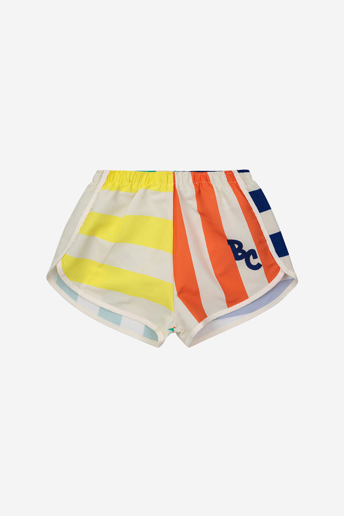 Multicolor Stripes Swim Shorts (Kids) by Bobo Choses