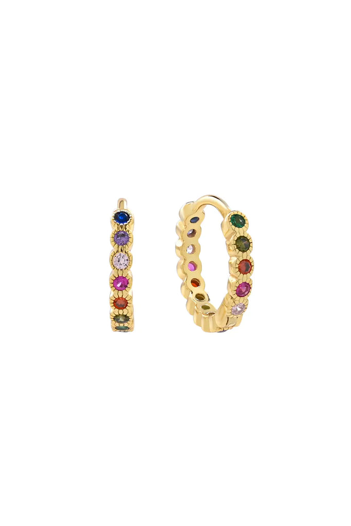 Bezel Colorful Huggies by Ofina Jewelry