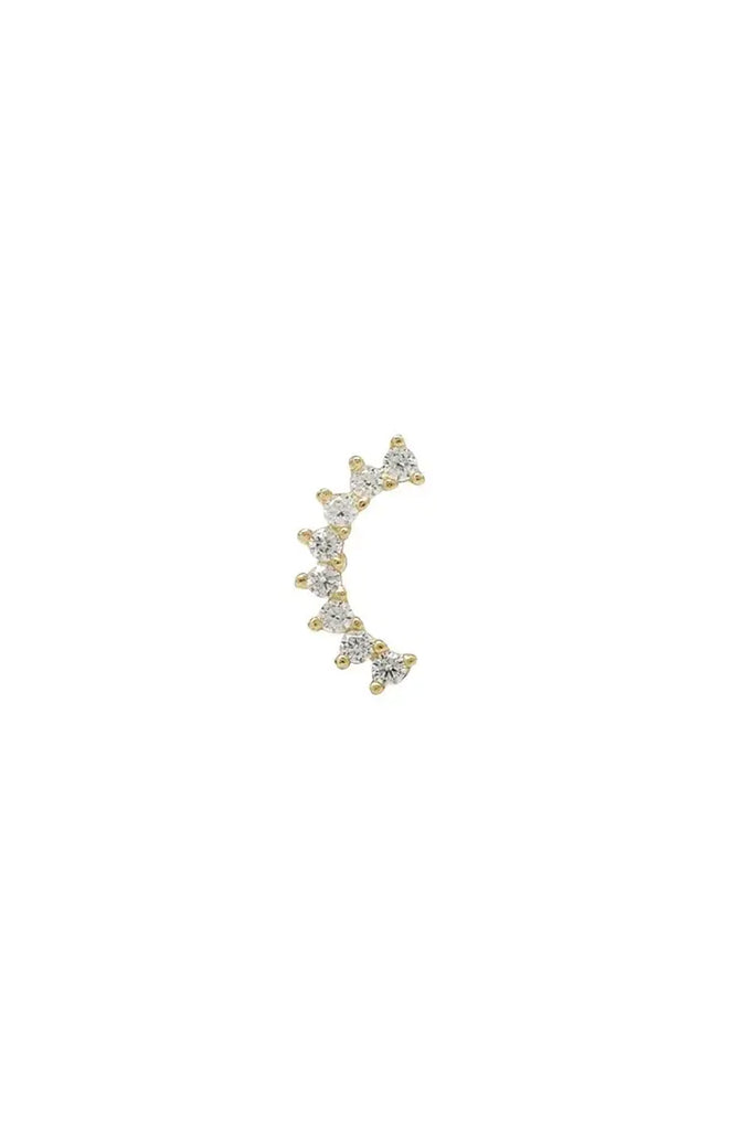 CZ Pear Crawler Stud (Solid Gold) by Ofina Jewelry