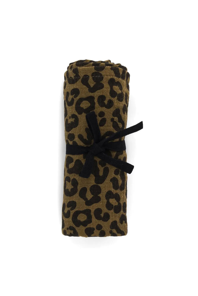 Muslin Swaddle (Olive Leopard) by Rose in April