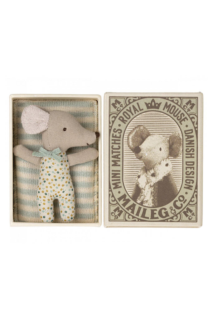 SLEEPY WAKEY BABY MOUSE IN BOX (BLUE) by Maileg