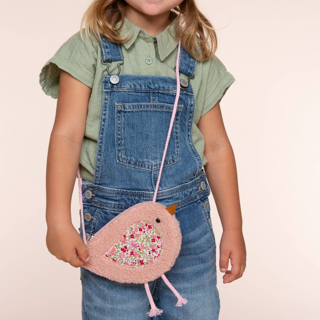 Bird Chick Plush Crossbody Purse (Light Pink) by Peppercorn Kids