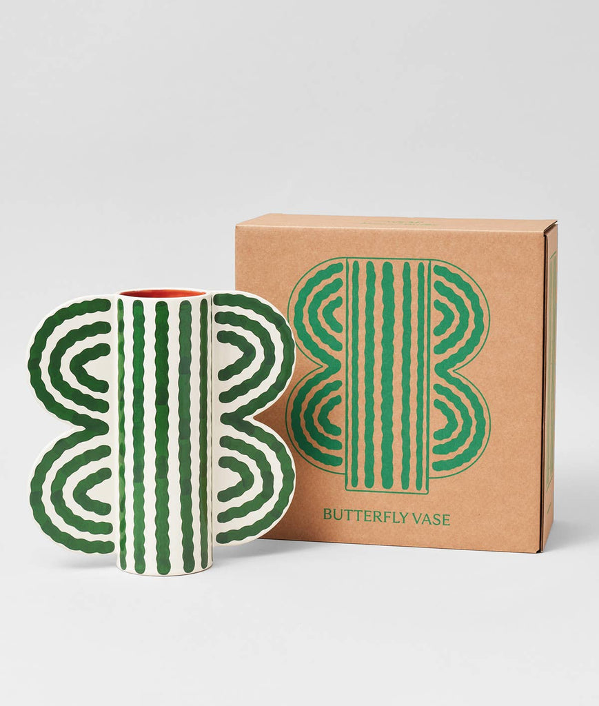 Large Butterfly Vase (Green) by Wrap