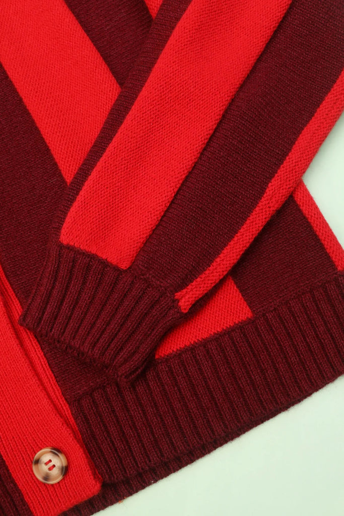 Ace Cardigan (Burgundy Stripe) by L.F. Markey