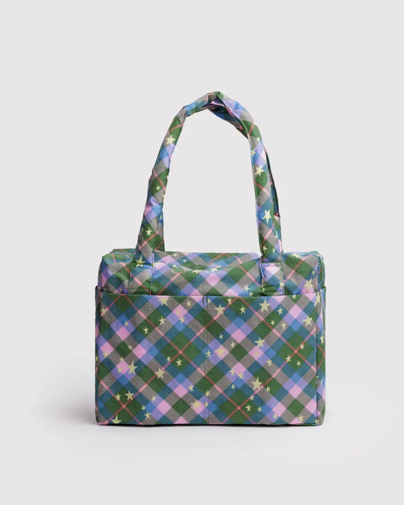 Small Cloud Carry On (Green Star Plaid) by Baggu