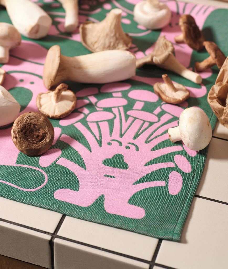 Mushrooms Woven Cotton Tea Towel by Wrap