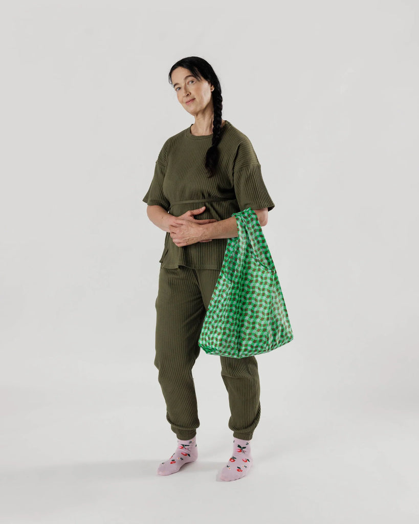 Standard Reusable Tote (Wavy Gingham Green)