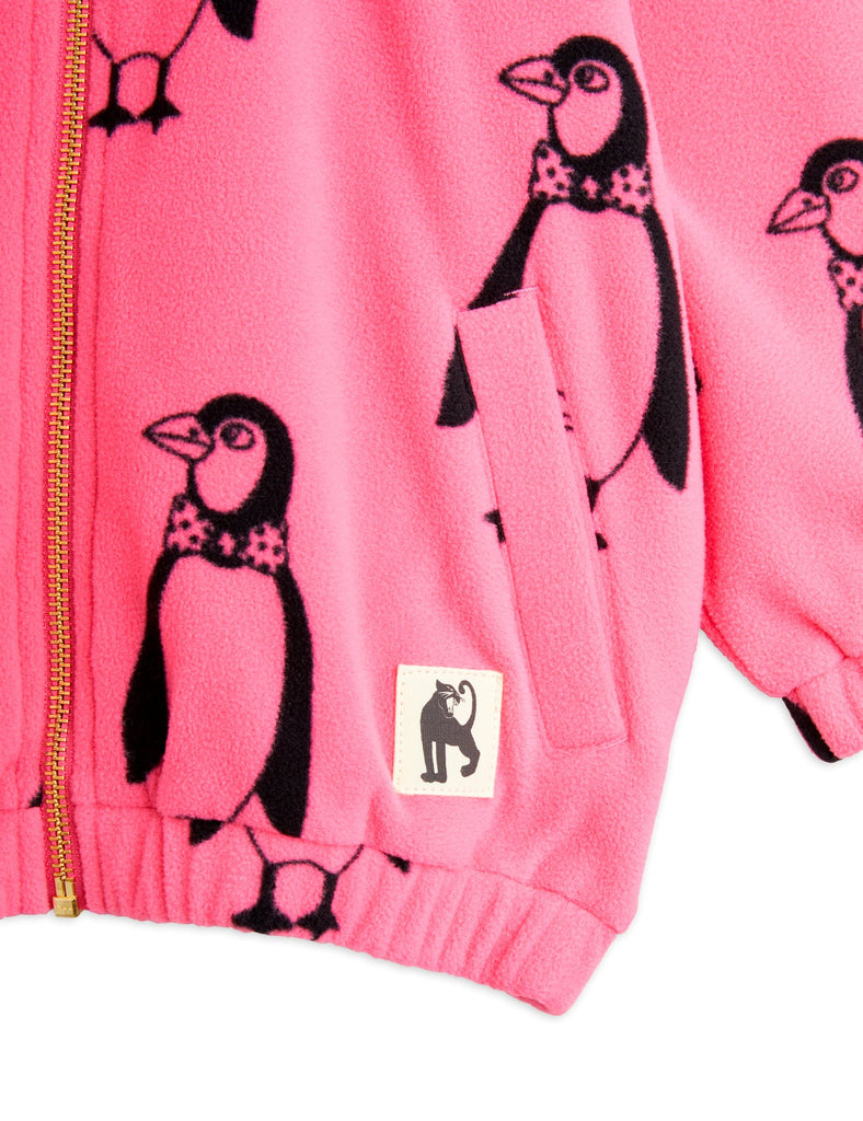 Penguin Fleece Jacket (Pink) by Mini Rodini