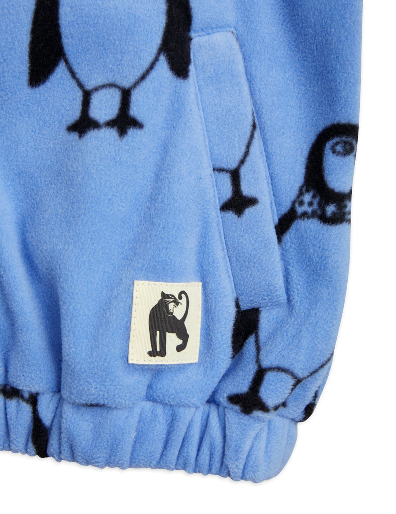 Penguin Fleece Jacket (Blue) by Mini Rodini