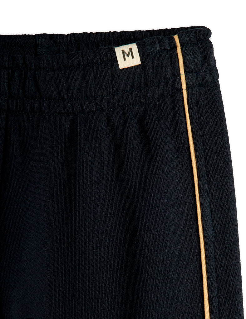 Plain Piping Sweatpants (Black) by Mini Rodini