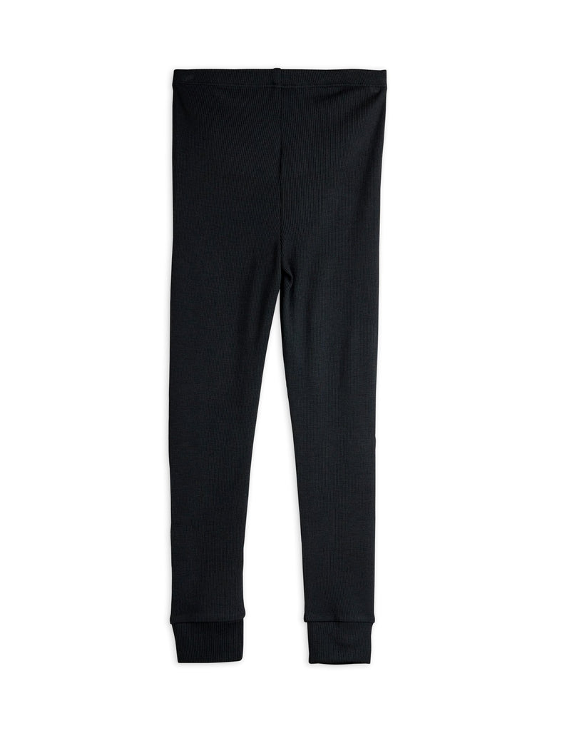 Modal Rib Leggings (Black) by Mini Rodini