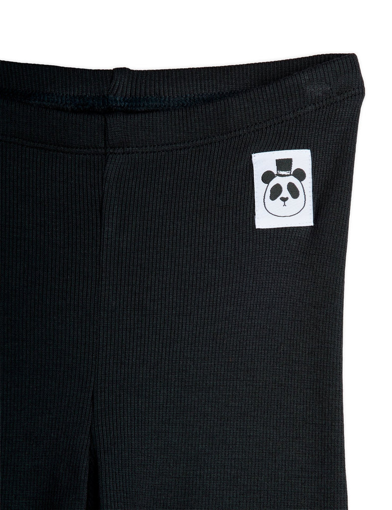 Modal Rib Leggings (Black) by Mini Rodini