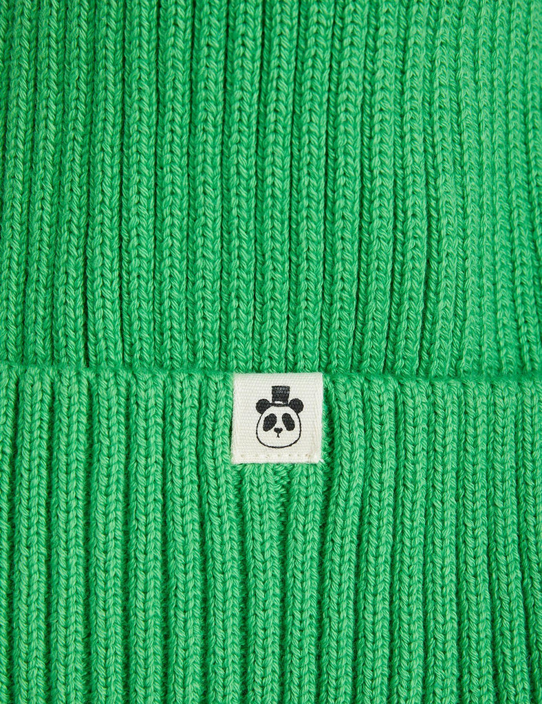 Pompom Knitted Hat (Green) by Mini Rodini