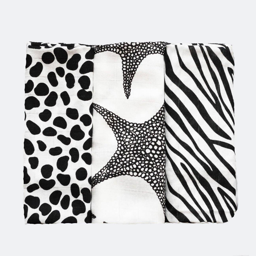 Animal Print Sensory Muslins (3 Pack) by Etta Loves USA