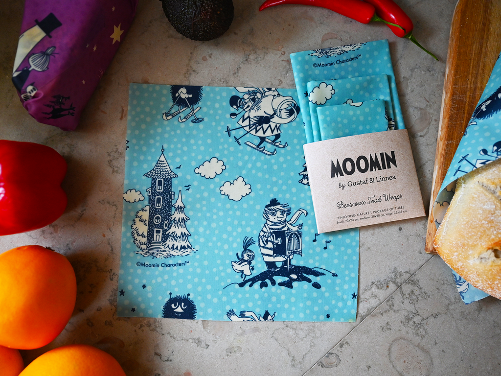 3-Piece Moomin Beeswax Cloth (In Winterland) by Gustaf och Linnea