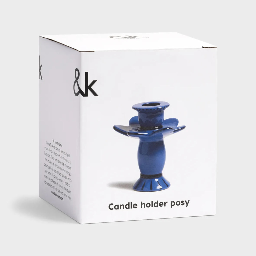 Posy Candle Holder (Blue) by Yo Home