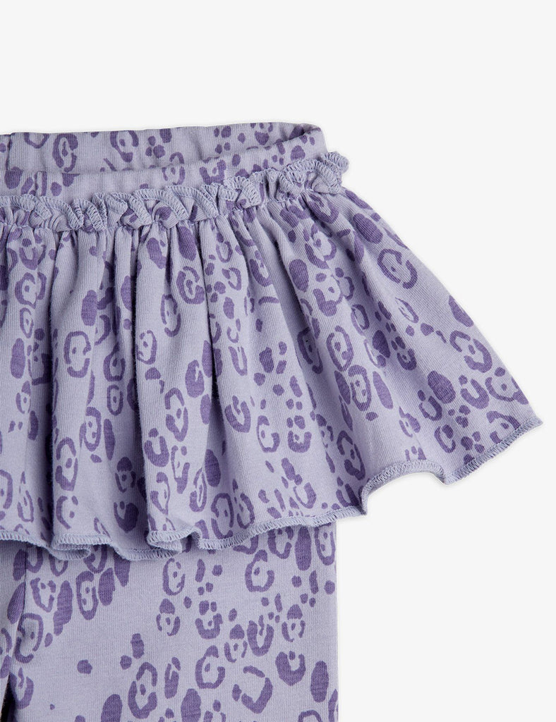 Mini Leopard Skirt Leggings (Purple) by Mini Rodini
