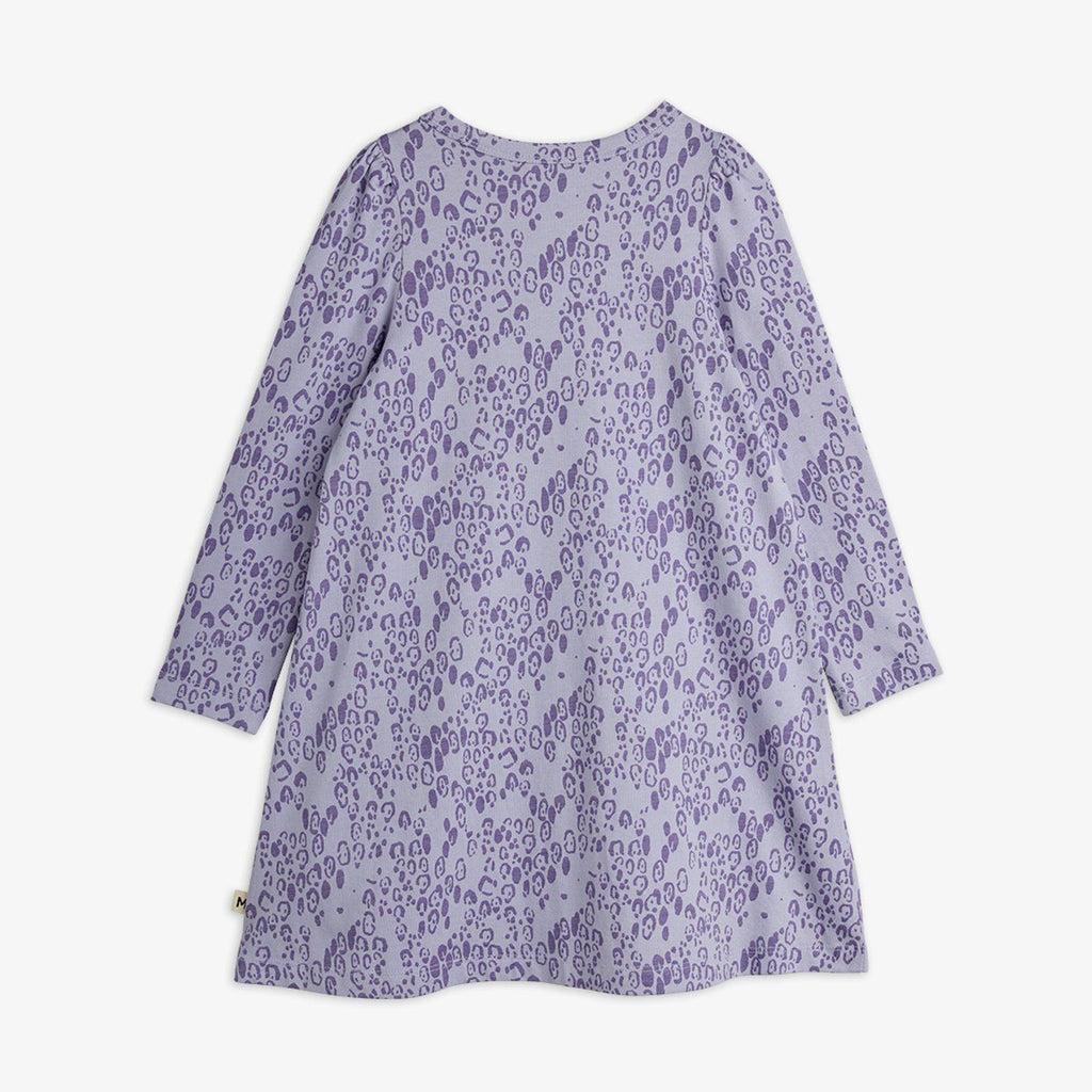 Mini Leopard Long Sleeve Dress (Purple) by Mini Rodini
