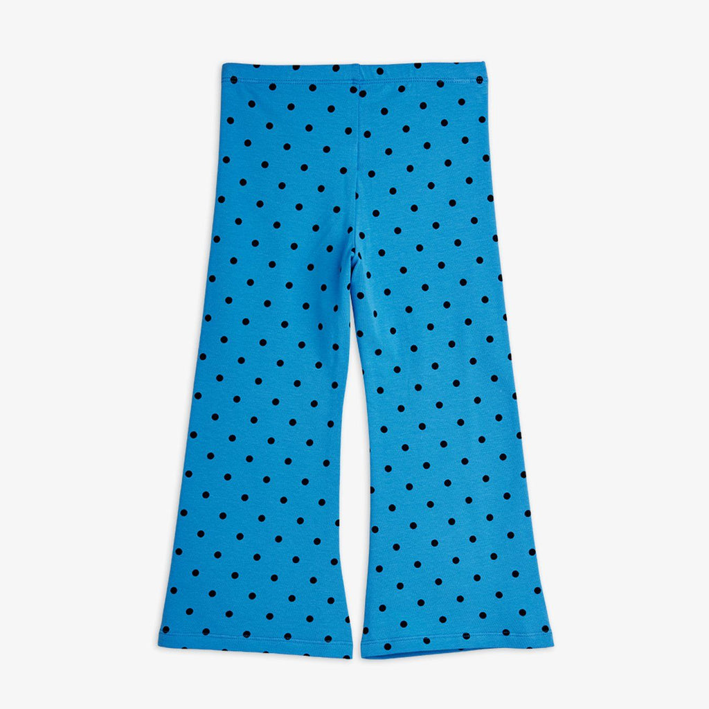 Polka Dots Flared Trousers (Blue) by Mini Rodini