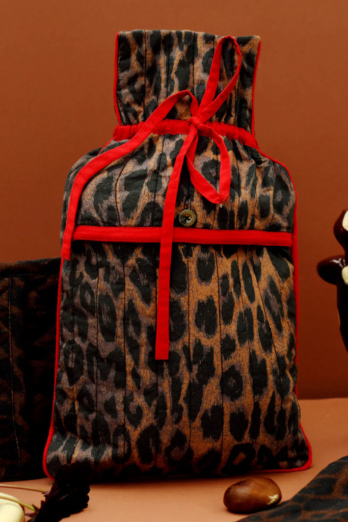Hot Water Bottle Cover (Leopard Patchwork) by Damson Madder