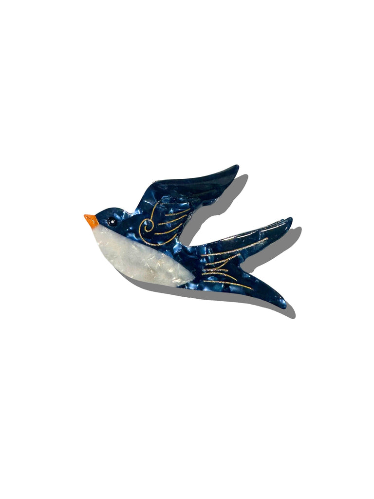 Hand-painted Swallow Bird Claw Hair Clip | Eco-Friendly by Solar Eclipse