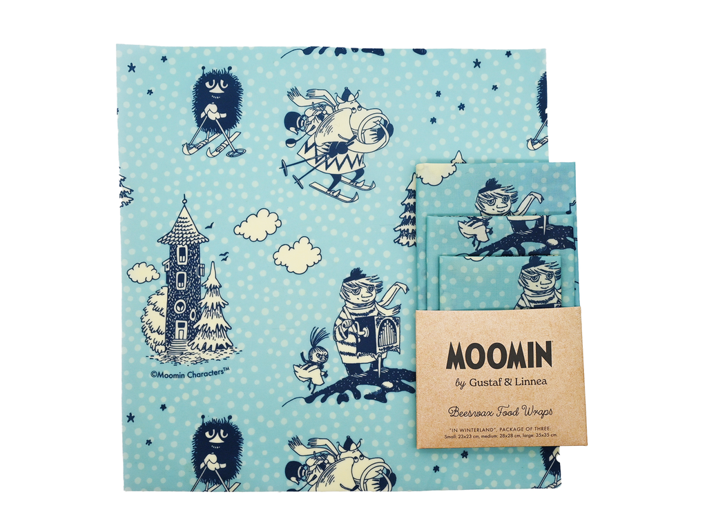 3-Piece Moomin Beeswax Cloth (In Winterland) by Gustaf och Linnea