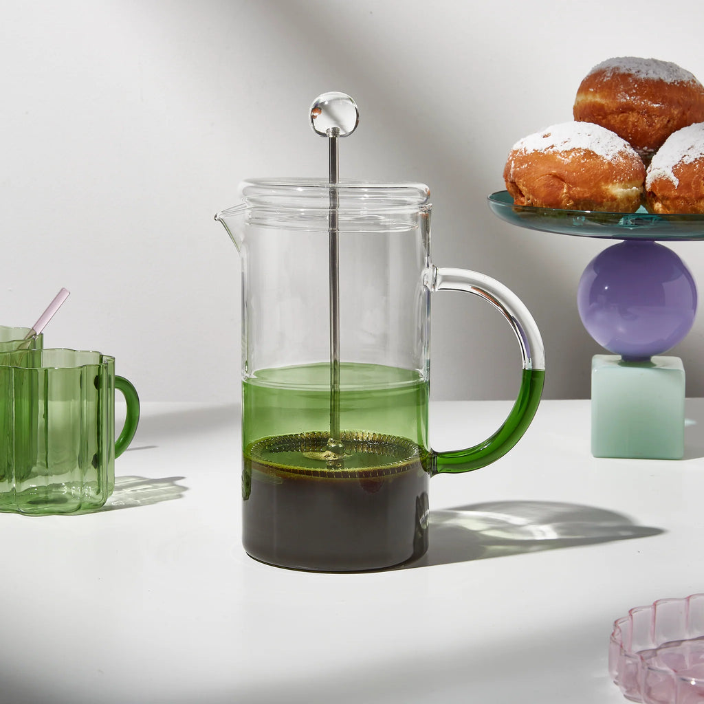 Two Tone French Press (Green/Clear) by Yo Home