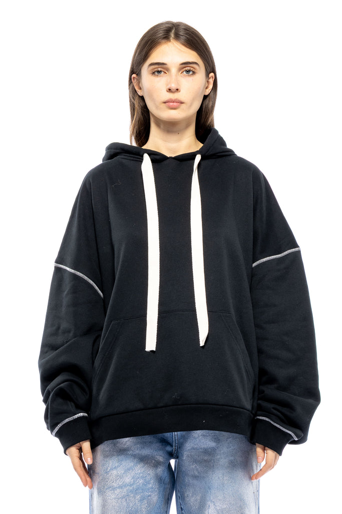 Oversized Wide Hoodie (Black) by Toit Volant